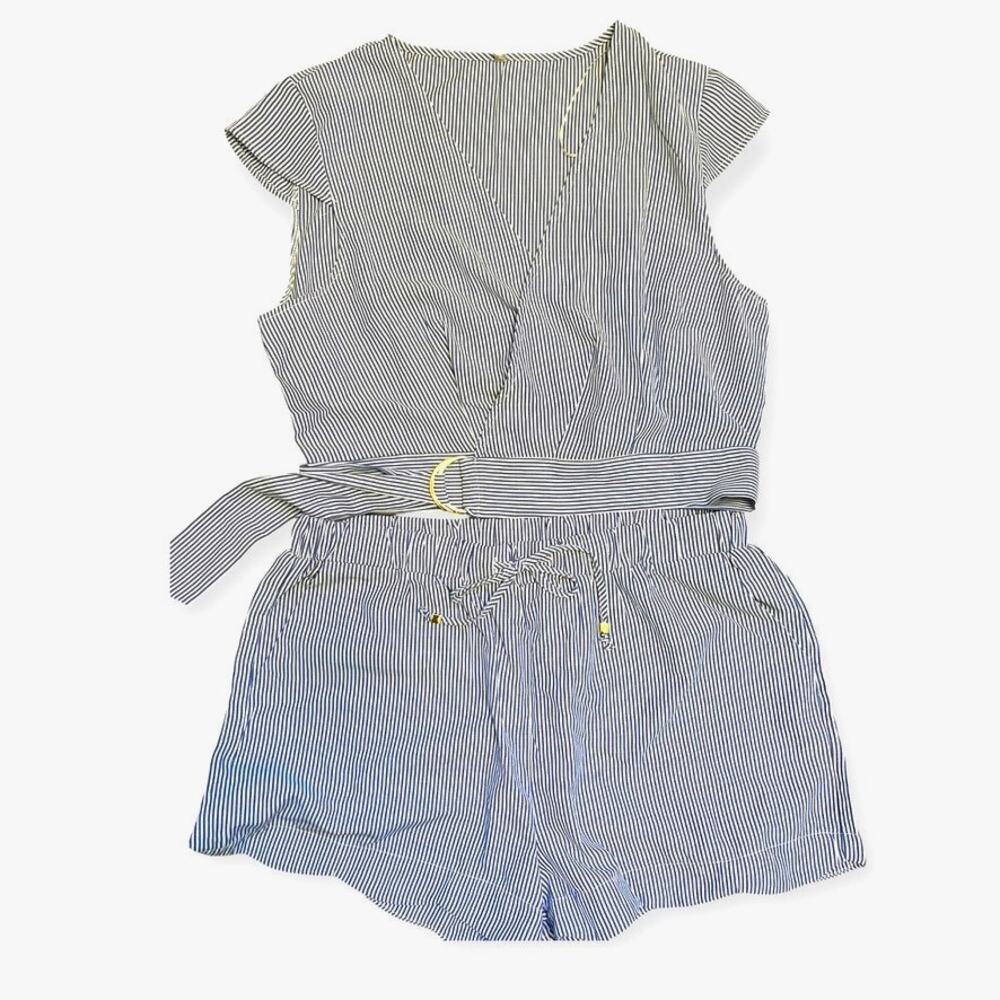 AMIANI Resort Fashion 2-pc Short & Top Set | Blue & White Stripe | Womens EG XL